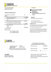 Sri Lanka LECO electricity utility bill PSD Template