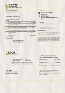 Sri Lanka LECO electricity utility bill PSD Template