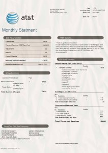 AT&T  Utility Bill PSD Template Download