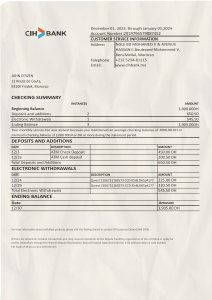 Morocco CIH Bank Statement PSD Template Download