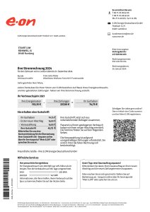 Germany EON Utility Bill PSD Template Download