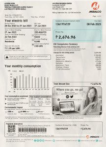 Philippines Meralco electricity Utility Bill PSD Template